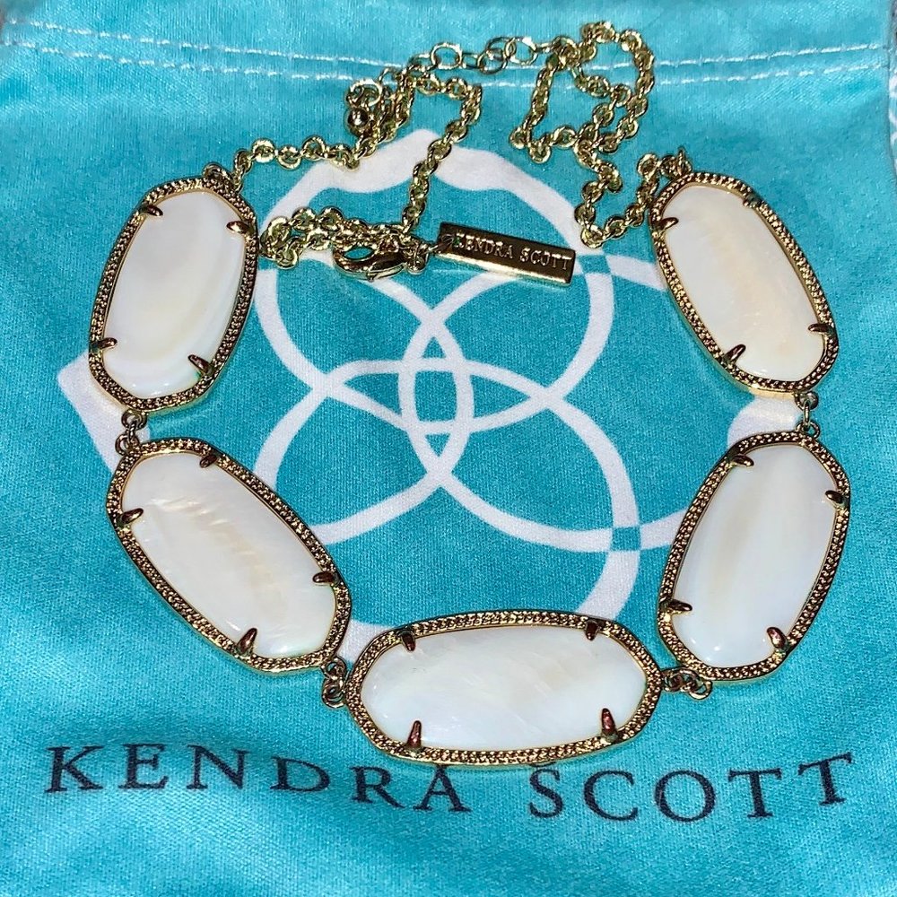 Kendra Scott Valencia Necklace, Pearl/White & Gold